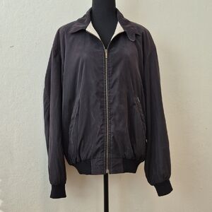 Faconnable Albert Goldberg Men's Black Bomber Soft Jacket Lightweight Sz M